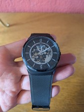 Skagen Herren-Armbanduhr schwarz Melbye Automatic Milanaise Edelstahl neu