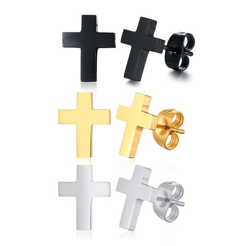 Ohrstecker kreuz aus - ohrstecker, edelstahl