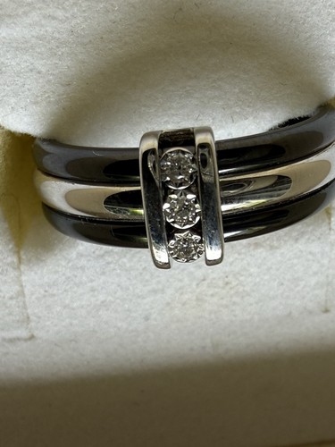 Keramik ring 375 weißgold mit - weißgold,