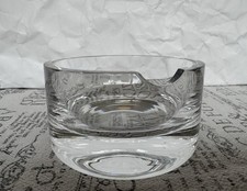 Aschenbecher Kristall Glas Rund Klar Puristisch 70er Ätzmarke P wohl Scandesign