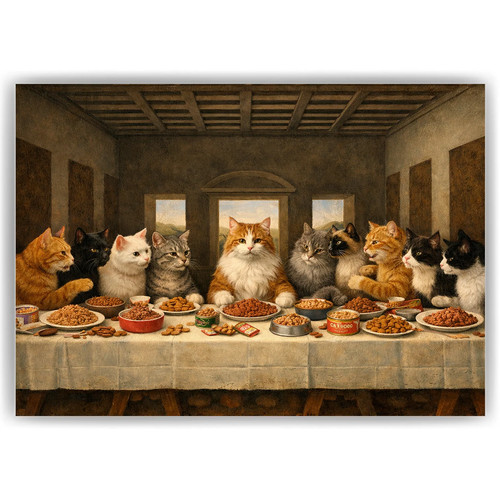 Katzen abendmahl poster - katzen,