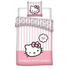 Hello Kitty Club Wende Bettwäsche Set 2tlg 135 x 200 cm / 80 x 80 cm