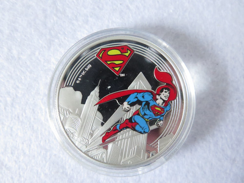 Münze superman fliegt durch - münze,