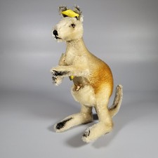 Steiff: antik * Känguruh Kangoo * 50er/60er * 28 cm * komplett * mit Baby * mint