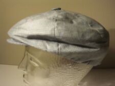 Schiebermütze Flatcap topman Polyester Viskose kariert grau Gr. 56 Vintage