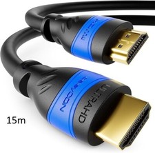 deleyCON 15m HDMI Kabel 2.0a/b - High Speed mit Ethernet Dolby Schwarz NEU