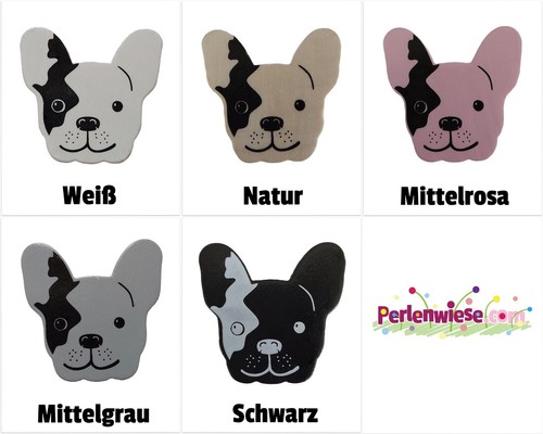 Motivperle bulldogge hund holz - motivperle,