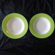 Schönes Paar Ritzenhoff & Breker Flirt ""Doppio"" grün 22 cm umrandete Schüsseln.  