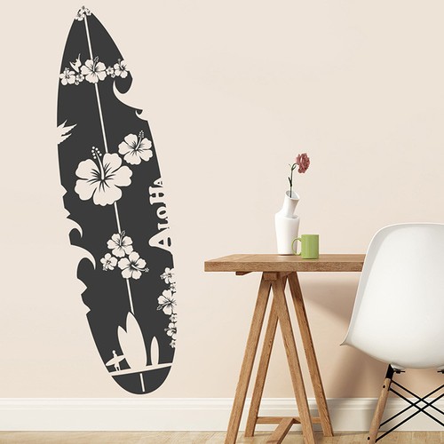Wandtattoo surfbrett hawaii - wandtattoo,