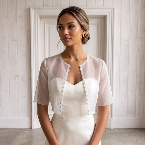 Elfenbein netz hochzeit bolero - netz,