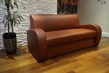 Braun Echtleder Rindsleder Sofa Couch  mit Schlaf Funktion  100% Echt Leder 