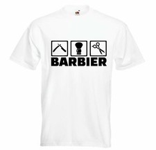 T-Shirt BARBER - FRISEUR - FRISEUSE - BARBIER - FRISEURSALON in Weiß