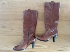 Cognac-farbene Leder-Stiefel