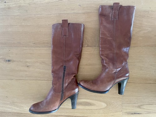 Cognac farbene leder stiefel - cognac-farbene, leder-stiefel