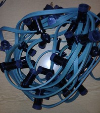 grüne 32er Lichterkette E14 für Marktbude Gartenhaus Balkon / Kellergeländer