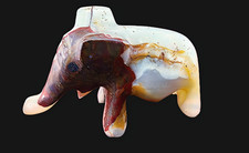 Onyx Elefant Figur Handgeschnitzt Naturstein Tierfigur Deko Glücksbringer Stein