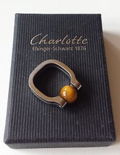 Charlotte Ehinger Schwarz - Tipit Edelstahlring glänzend, Ringgröße 15,9