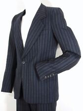 NADELSTREIFEN Schurwollle Einknopf Einreiher Blazer Sakko Anzug Jackett Jacke