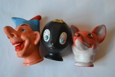 3 Gummiköpfe von Handpuppen Kasperpuppen DDR Spielzeug 70er/80er Deko