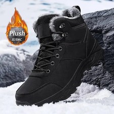 Herren Schneestiefel Warm Casual Winterschuhe Outdoor Wandern Plüsch Stiefel