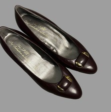 The J B Pre Selection Burgunder Leder Niedriger Absatz Leder Schuhe Größe UK 4,5 