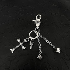 Chrome Hearts Style Keychain dice vintage cross y2k unisex gift keyholder