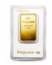 1 OZ Goldbarren Degussa 999,9 Feingold verschweißt im Blister