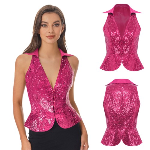 Damen metallic weste - de,