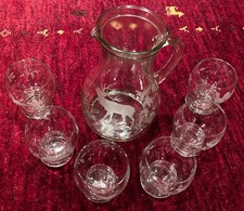 Glas-Karaffe / Krug und 6