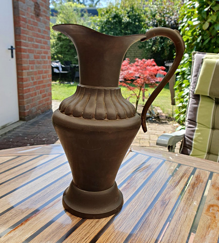 Kupfer metallkanne krug mit - metallkanne, /