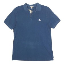 BURBERRY BRIT Herren Poloshirt Blau Kurzarm M Baumwolle Classic Logo