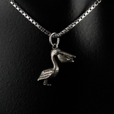 Charms Anhänger Sterlingsilber Pelikan mit Fisch 3D - putzig & außergewöhnlich  