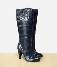 NEU - schöne MISS SIXTY High-Heel Stiefel Gr. 37 Echtleder m. Zierblume