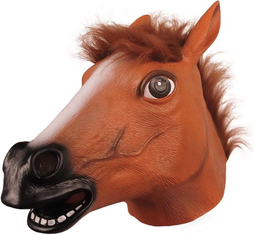 Halloween latex pferdemaske - halloween,