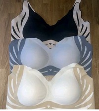 3x nahtlose Bh in schwarz grau