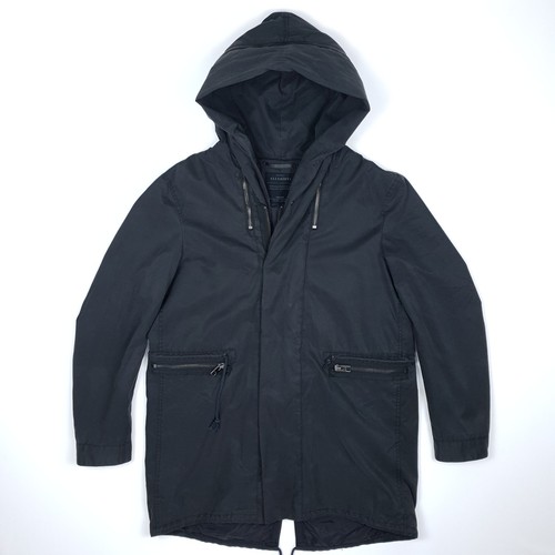 Allsaints schwarzer parka mit - schwarzer,