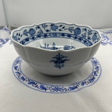 Antikes Zwiebelmuster Porzellan hohe Schüssel aus der Stadt Meißen handbemalt