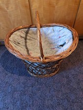 Wäschekorb mit Bezug Vintage Shabby 60er Jahre ca.  80 cm hoch gross zum Tragen