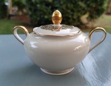 Zuckerdose m. Deckel creme Goldrand Winterling Röslau Bavaria 30 Porzellan beige