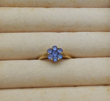 1st Class AAA-Tansanit Blüten-Ring, 0,90 ct., 750GG, Größe 17