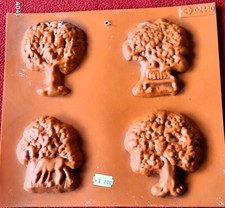 Gips Gieß Bild Silikonform 4 verschieden Bäume Geschenk Vorlage Bastler Vintage