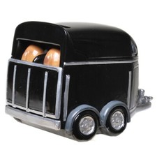 Spardose Pferdenhänger 15 cm Sparschwein Sparkasse Pferd Horse Schwarz