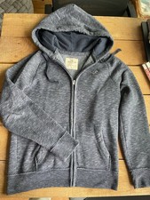 Hollister Herren Hoodie Gr. S Grau Kapuzen-Jacke Sweatshirt-Jacke innen Fleece C