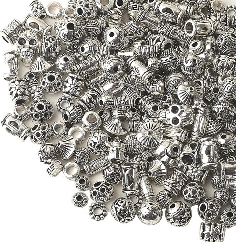 Metallperlen 200g silber - metallperlen,