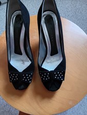 Damen Pumps Peeptoe Gr 5 Leder Schwarz Peter Kaiser 