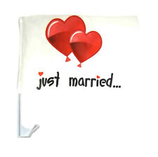 Autofahne Just Married Ballons