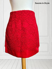 Minirock UK 10 H&M rot Spitze