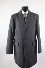 Hugo Boss schwarz-grauer Mantel Herbst/Winter Gr.50/M Schurwolle Polyamid