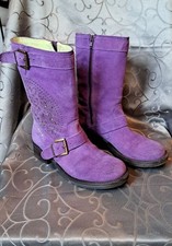 Damen Stiefel aus weichem Leder in lila Größe 37 Deerberg