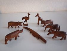 Holztiere Teak 8 Stück Zoo 
